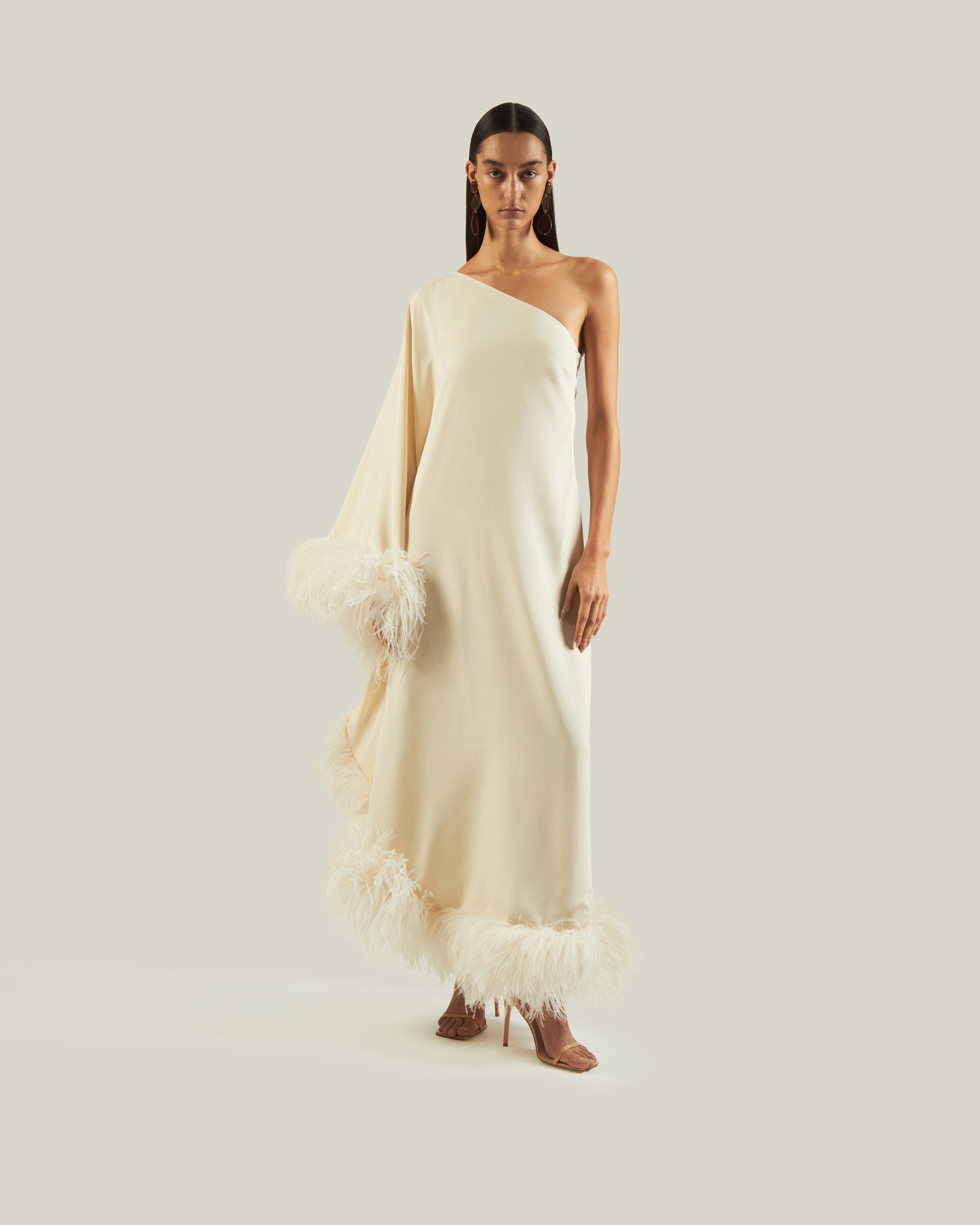 Feathered Ubud Dress in Ivory – Taller Marmo Boutique