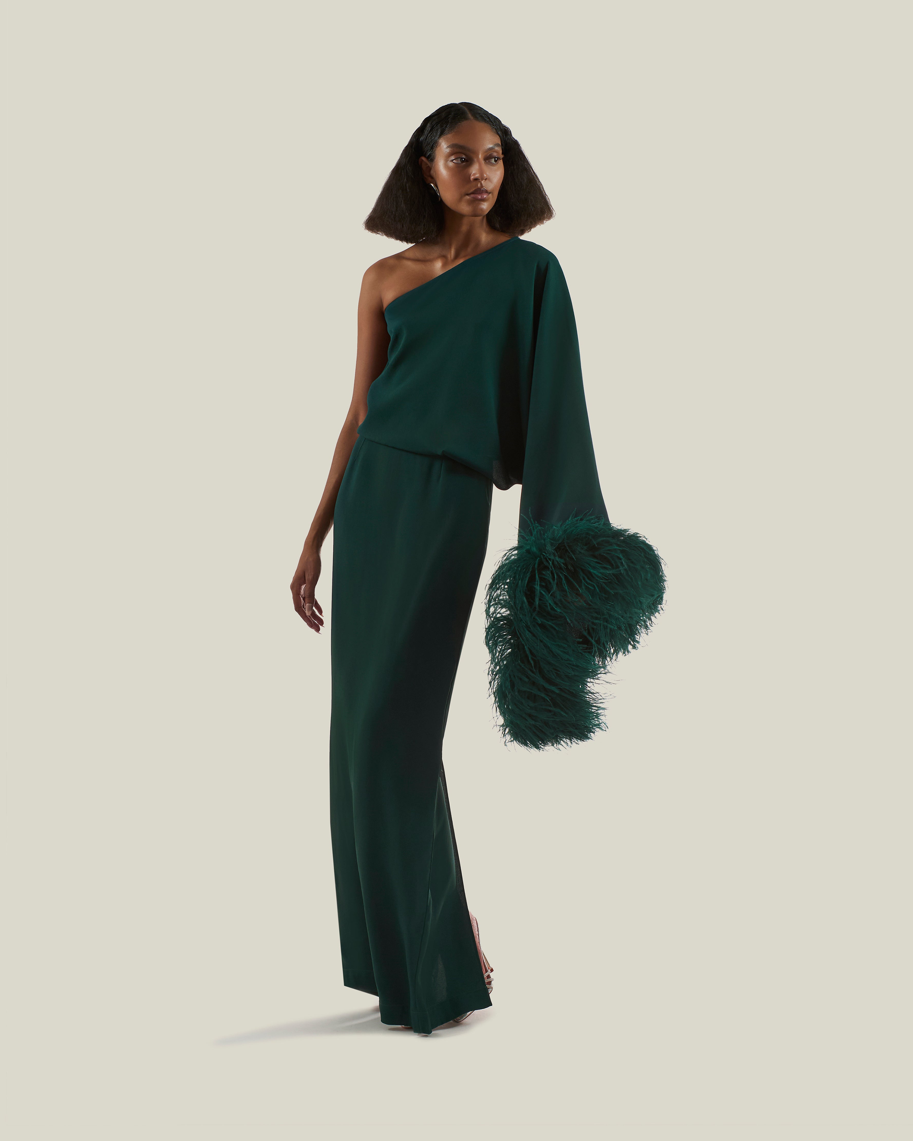Feathered Eternity Dress in Sottobosco – Taller Marmo Boutique