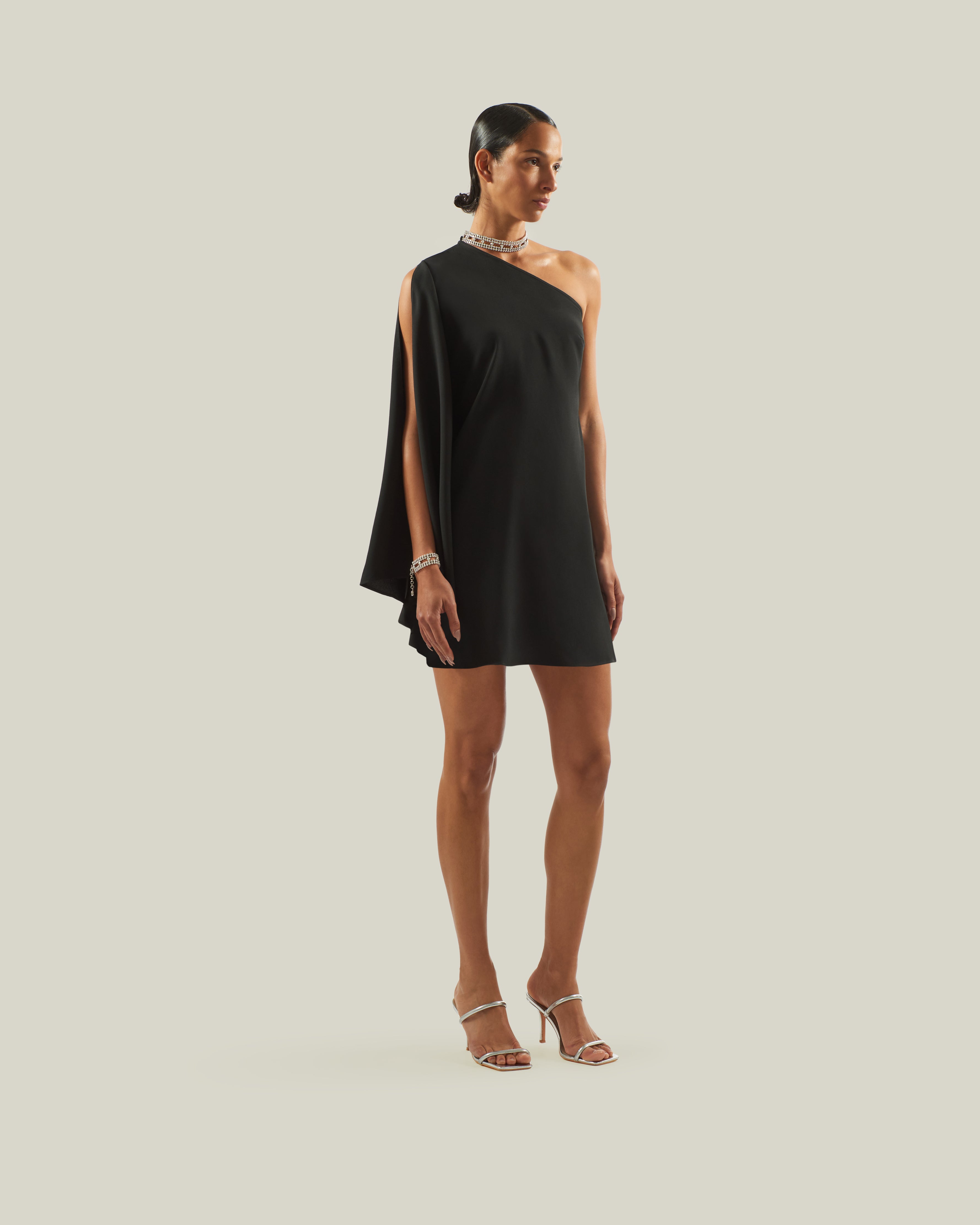 Taller Marmo | Mini Bolkan Crystal Dress in Black | Female
