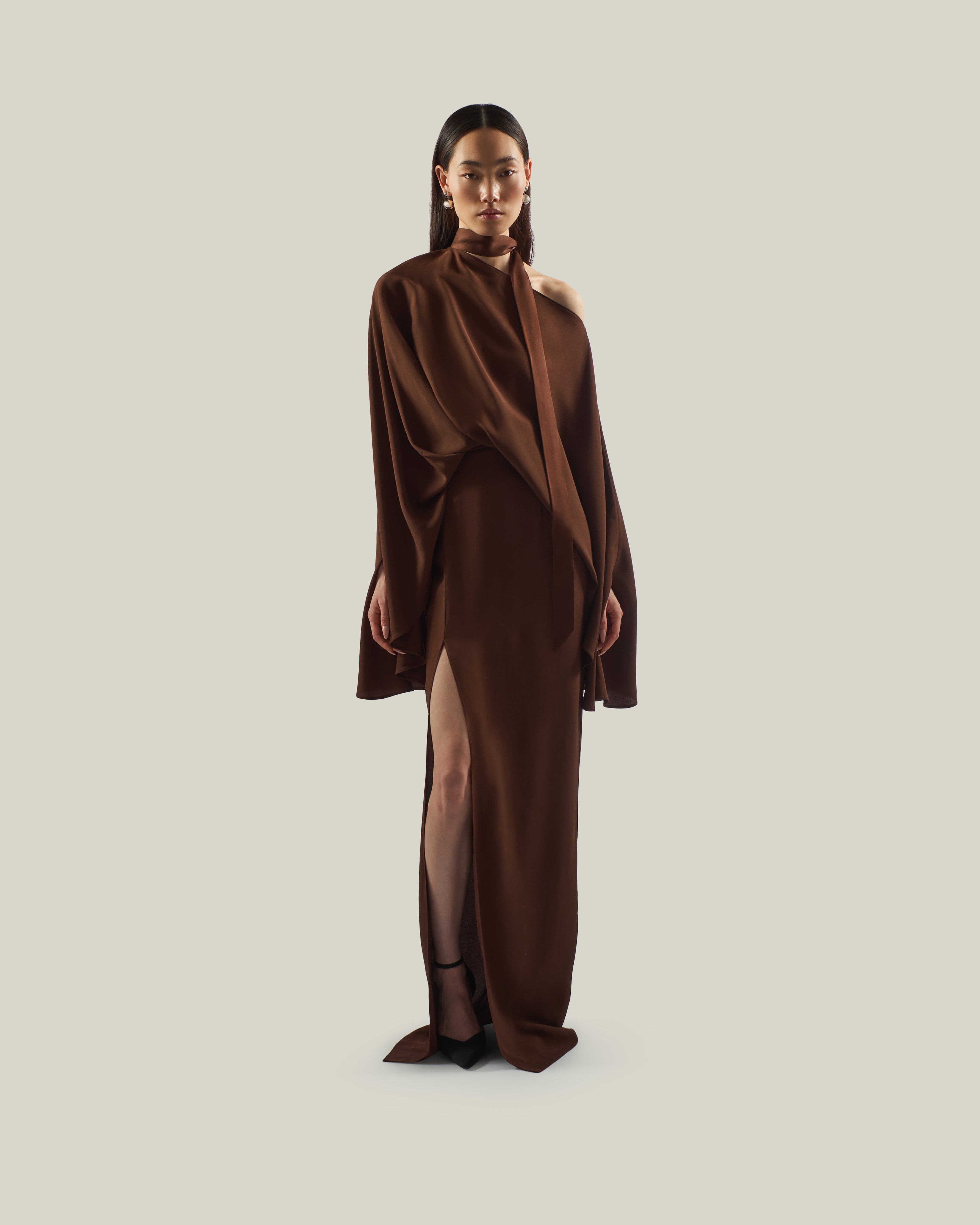 taller marmo brown dress Brooks in Cocoa the Astor is cut Size:11 Medium Midi dresses 07/30/26 I love seeing brides