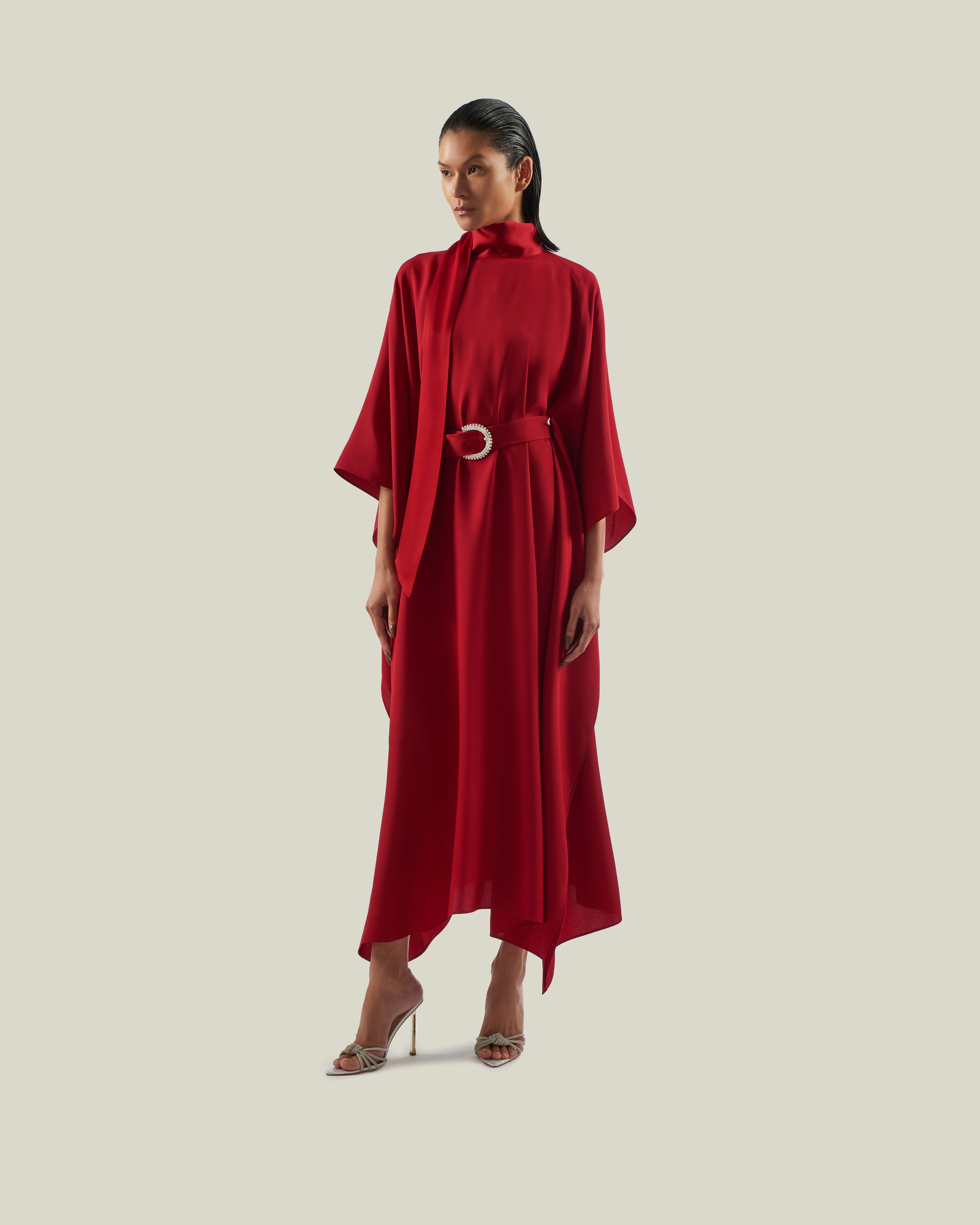 La Luna Crystal Kaftan in Ruby