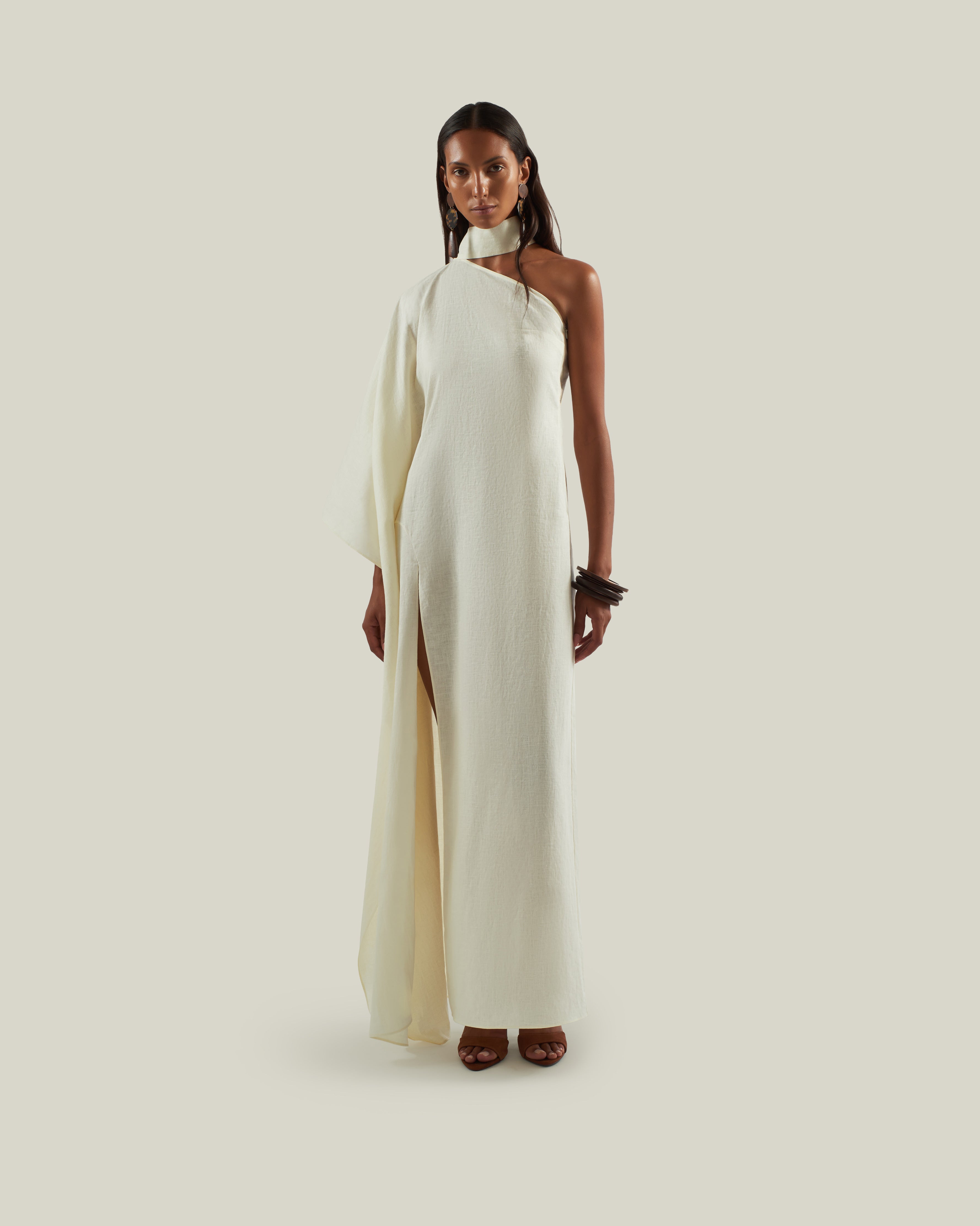 taller marmo dress Paloma Linen in Ivory 4-7Y Size:(FR)36 Spring Birthday Outfit Ideas long tiered puff sleeves