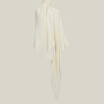 Mini Atlas Dress in Ivory - Crepe cady asymmetrical short dress with scarf 