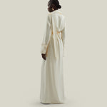 Tarangire Dress in Ivory - Crepe cady trench coat-inspired dress with dettachable chain belt
