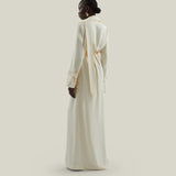 Tarangire Dress in Ivory - Crepe cady trench coat-inspired dress with dettachable chain belt