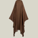 Agadez Kaftan in Fume - Chiffon fil coupè high neck cold shoulders ankle-lenght kaftan