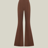 Mae Pants in Fume - Stretch crepe cady flared pants