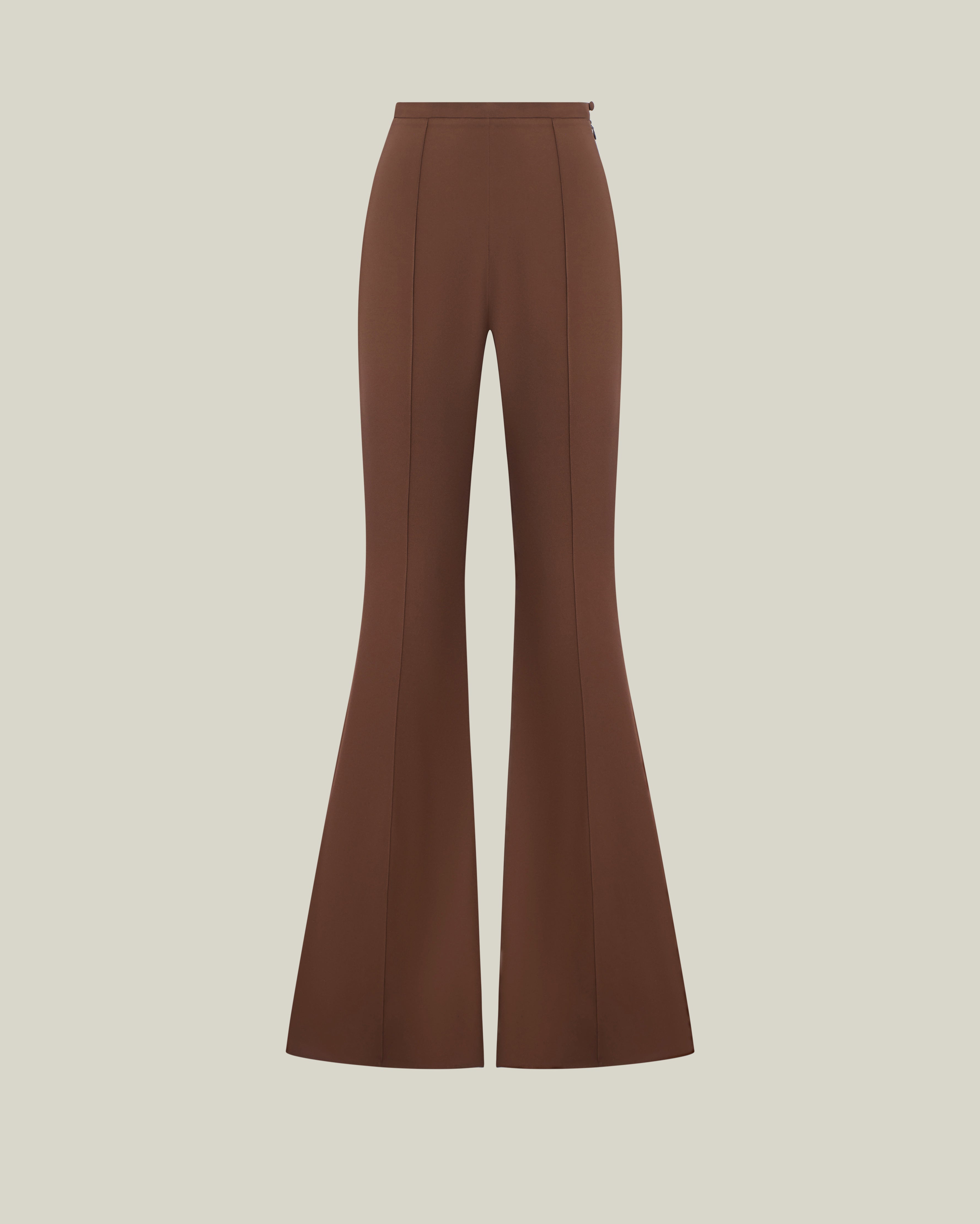 Mae Pants in Fume - Stretch crepe cady flared pants