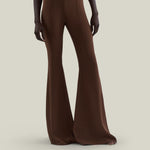 Mae Pants in Fume - Stretch crepe cady flared pants