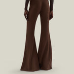 Mae Pants in Fume - Stretch crepe cady flared pants