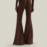 Mae Pants in Fume - Stretch crepe cady flared pants