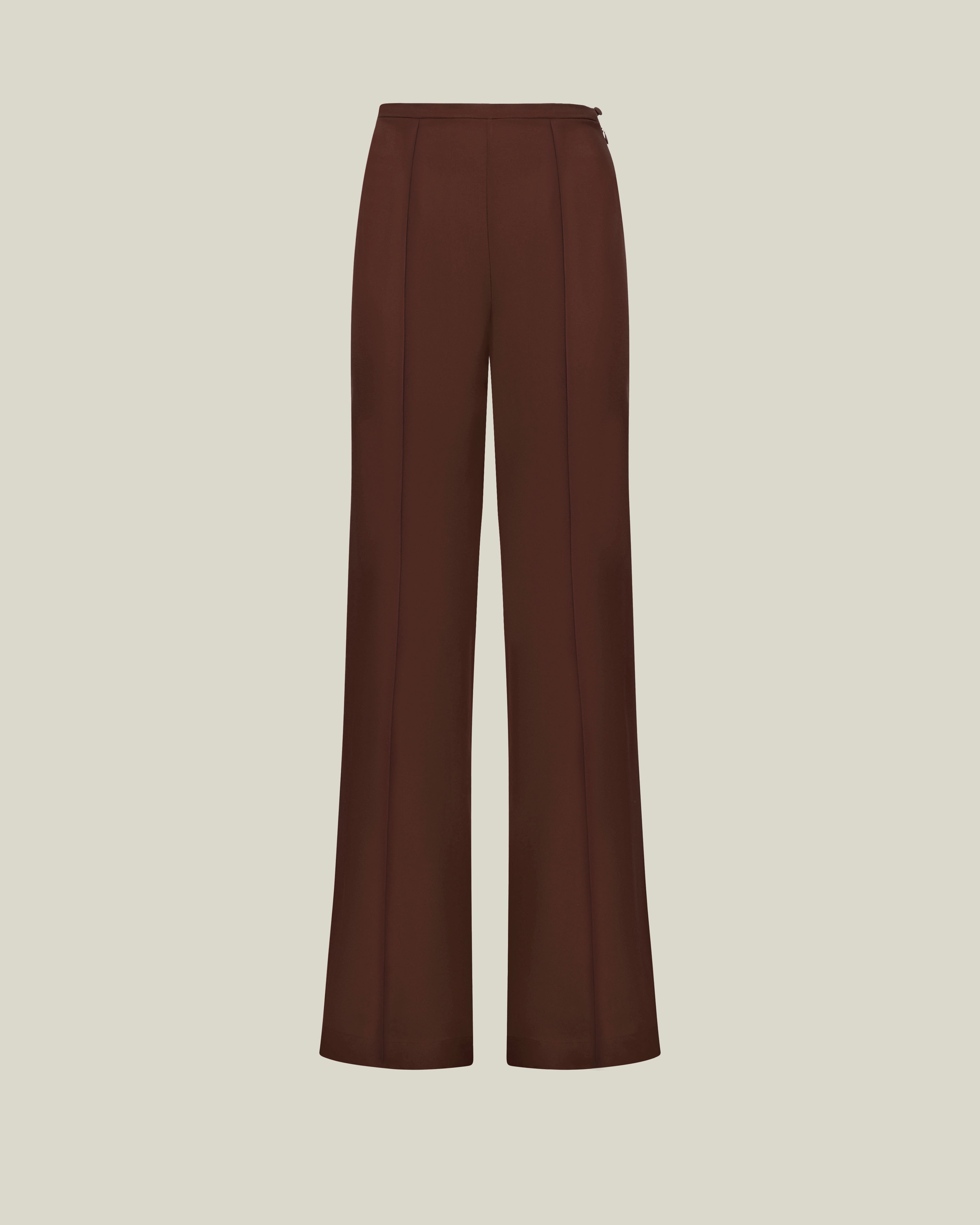 Marlene Pants in Cocoa - Crepe cady palazzo pants