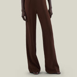 Marlene Pants in Cocoa - Crepe cady palazzo pants