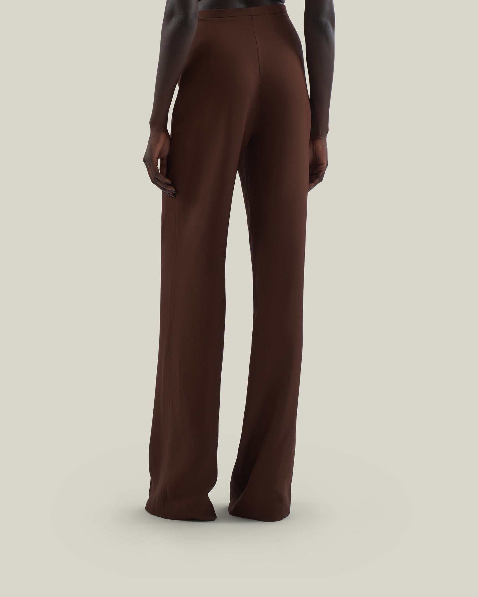 Marlene Pants in Cocoa - Crepe cady palazzo pants