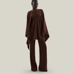 Marlene Pants in Cocoa - Crepe cady palazzo pants