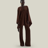 Marlene Pants in Cocoa - Crepe cady palazzo pants