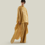 Marlene Sunrise Pants in Antique Gold - Tree-dimensional lurex fil coupè palazzo pants