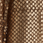 Le Dune Dress in Brass - High neck matte sequined net one shoulder dress with dettached stretch cady slip dress