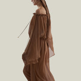 Bonny Spirito Headscarf in Camel - Crepe chiffon fringed headscarf
