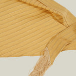 Casablanca Headscarf in Antique Gold - Three-dimensional lurex pin stripe fringed headscarf