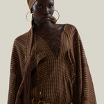 Casablanca Headscarf in Fume - Chiffon fil coupè fringed headscarf