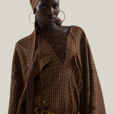 Casablanca Headscarf in Fume - Chiffon fil coupè fringed headscarf