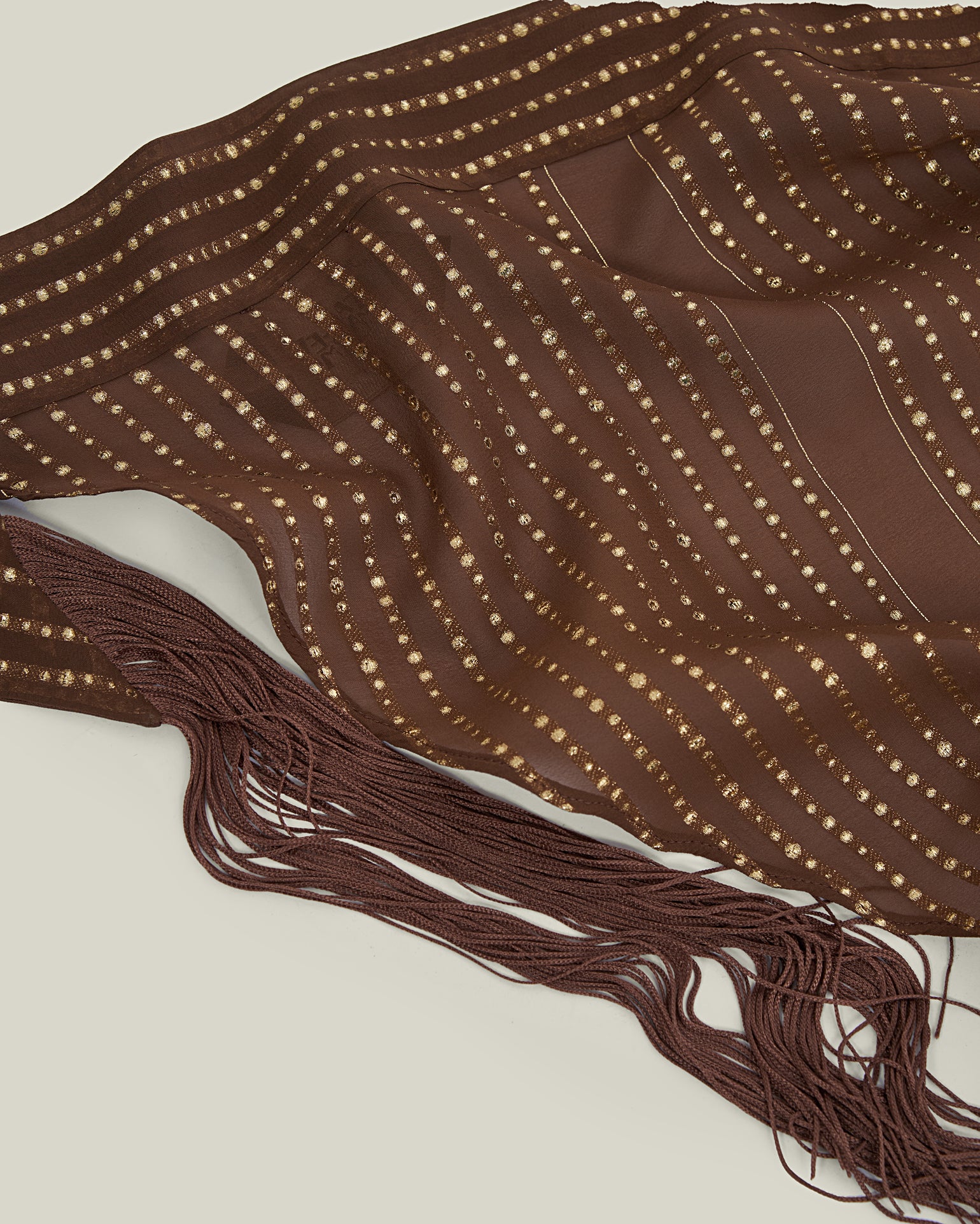 Casablanca Headscarf in Fume - Chiffon fil coupè fringed headscarf