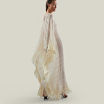 Santa Fe Kaftan in Ivory - Knit fringed maxi dress