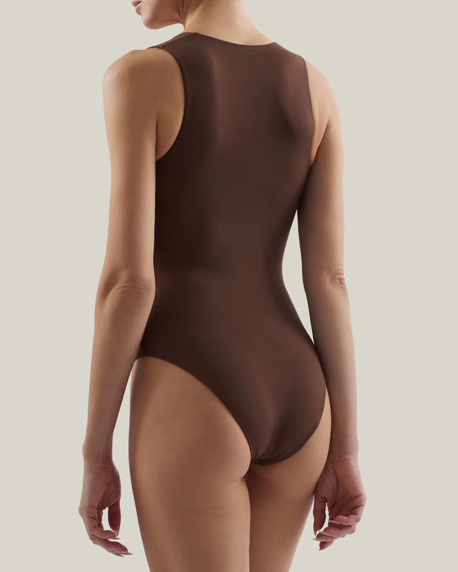 Sahara Swimsuit in Fume - Laced-up plunge neckline swimsuit and dettached fringed-trimmed mini pareo set