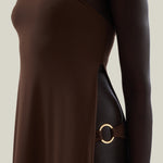 Penelope Swimsuit in Fume - Long strapless bikini top and matching embellished slip set