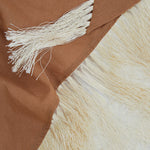 Bonny Headscarf in Camel-Ivory - Linen fringed headscarf