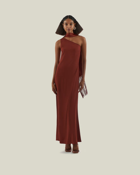 ワンピース Taller Marmo Main Dresses Aventador fringed one-shoulder midi dress in white - Taller