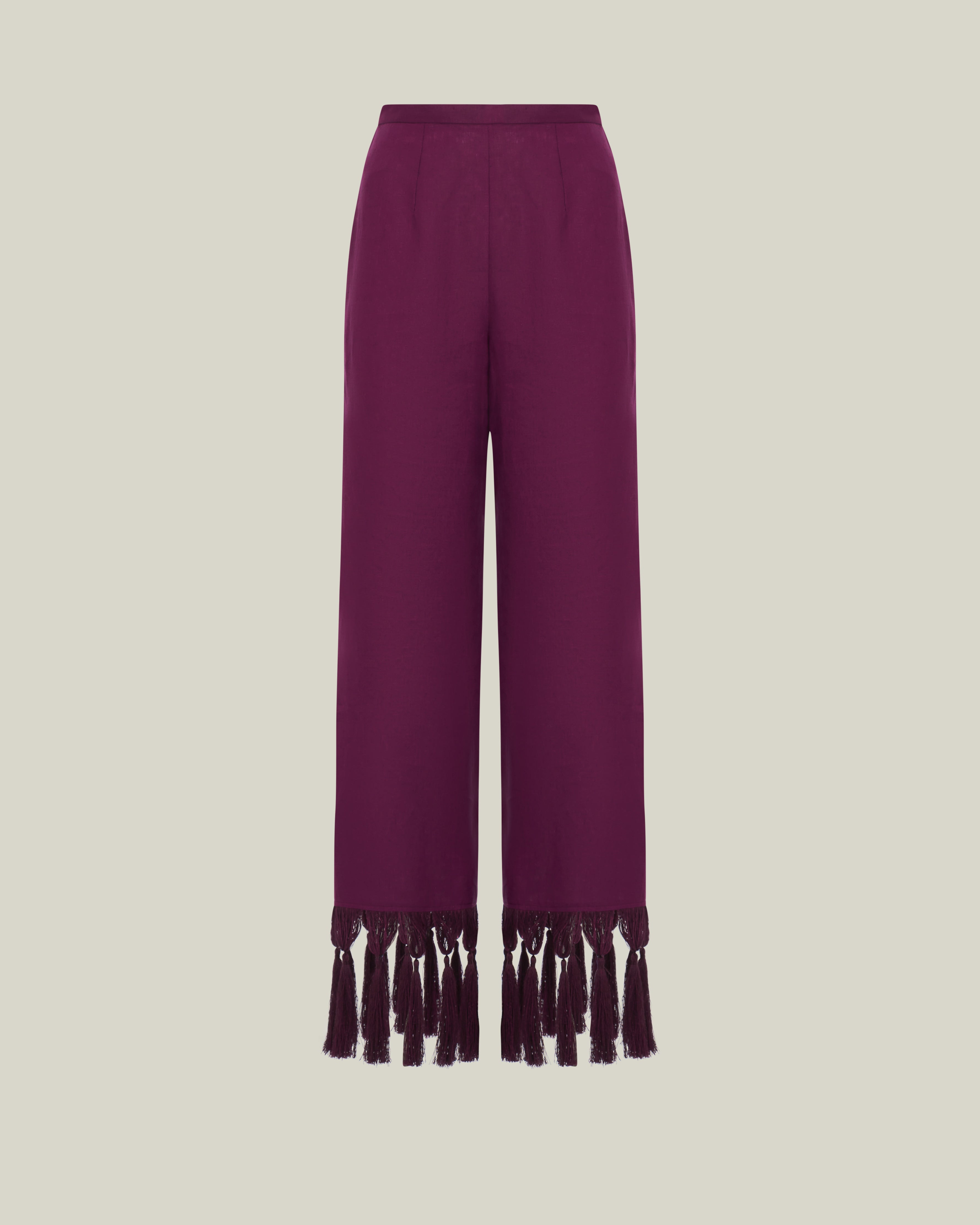 Marlino Fringed Pants in Plum – Taller Marmo Boutique