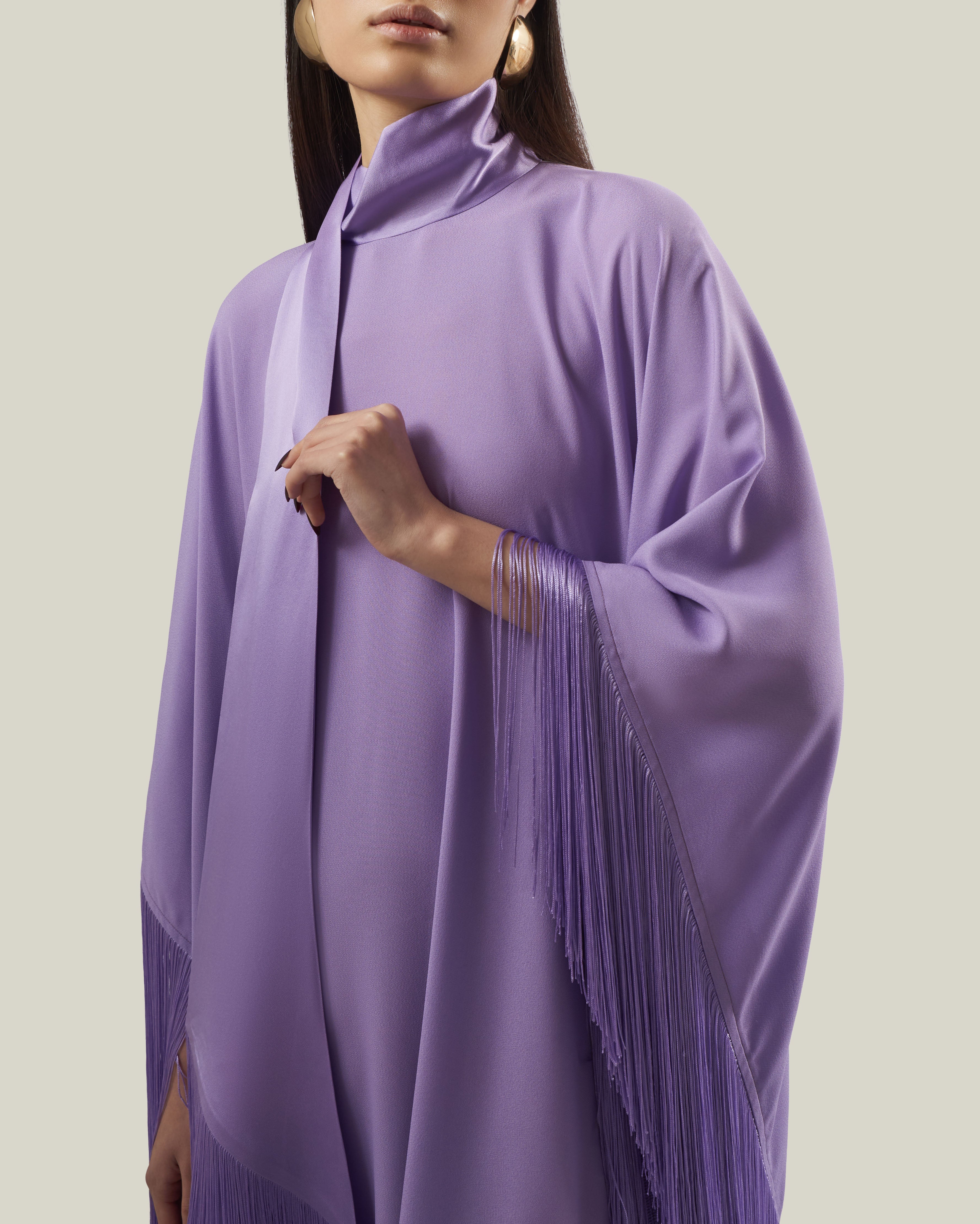 【新品未使用】MUSE BY RIMO Fringe Kaftan ラベンダー Mrs Ross Kaftan in Lavender – Taller Marmo Boutique