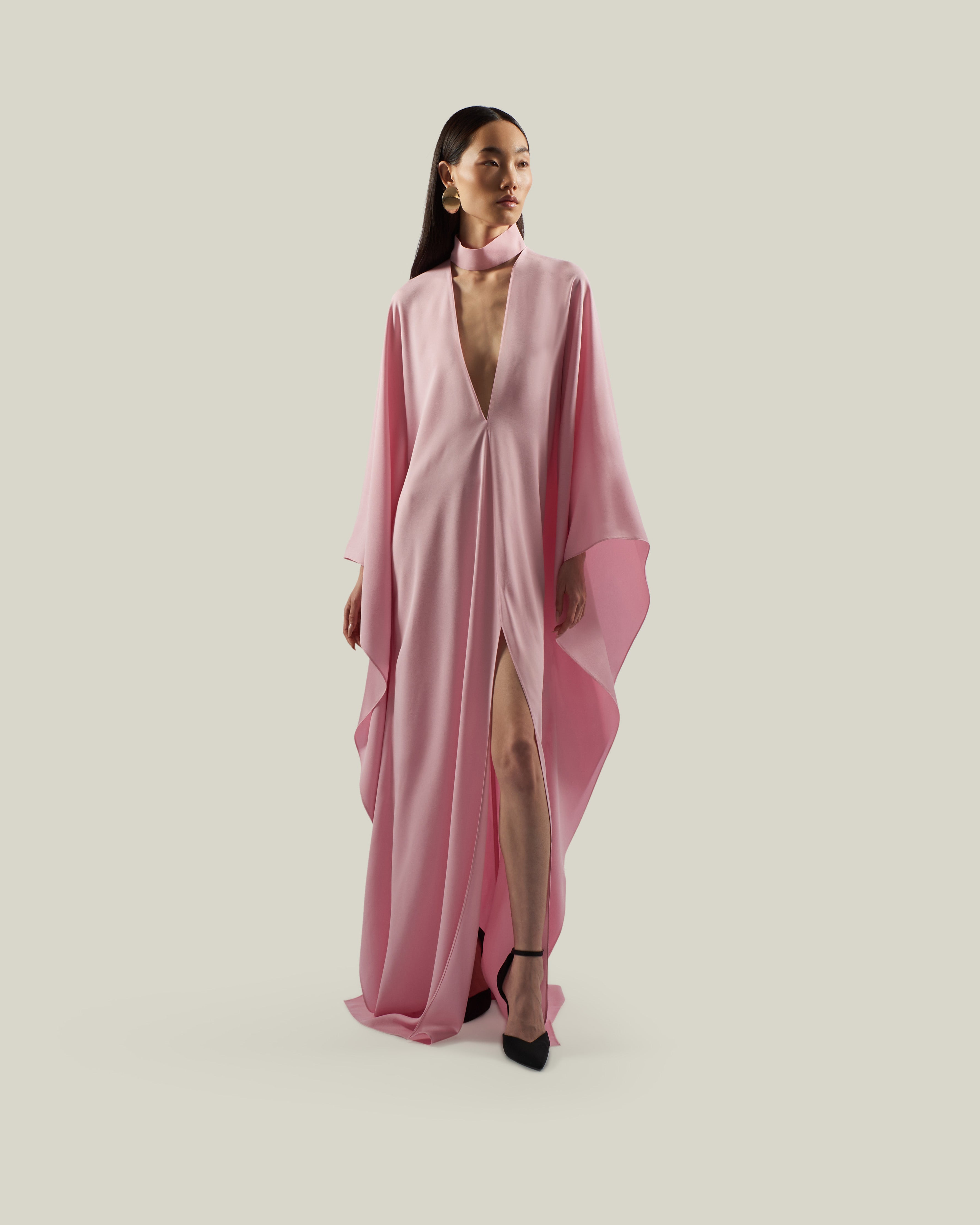 taller marmo pink dress Paloma scarf-detailed one-shoulder satin-crepe maxi dress - purple
