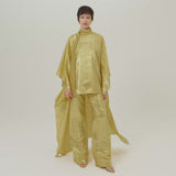 Marlene Sunrise Pants in Antique Gold - Tree-dimensional lurex fil coupè palazzo pants