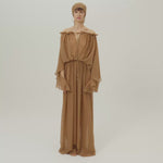 Bonny Spirito Headscarf in Camel - Crepe chiffon fringed headscarf