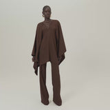Marlene Pants in Cocoa - Crepe cady palazzo pants