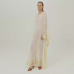 Santa Fe Kaftan in Ivory - Knit fringed maxi dress