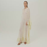 Santa Fe Kaftan in Ivory - Knit fringed maxi dress