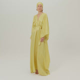 Casablanca Headscarf in Antique Gold - Three-dimensional lurex pin stripe fringed headscarf