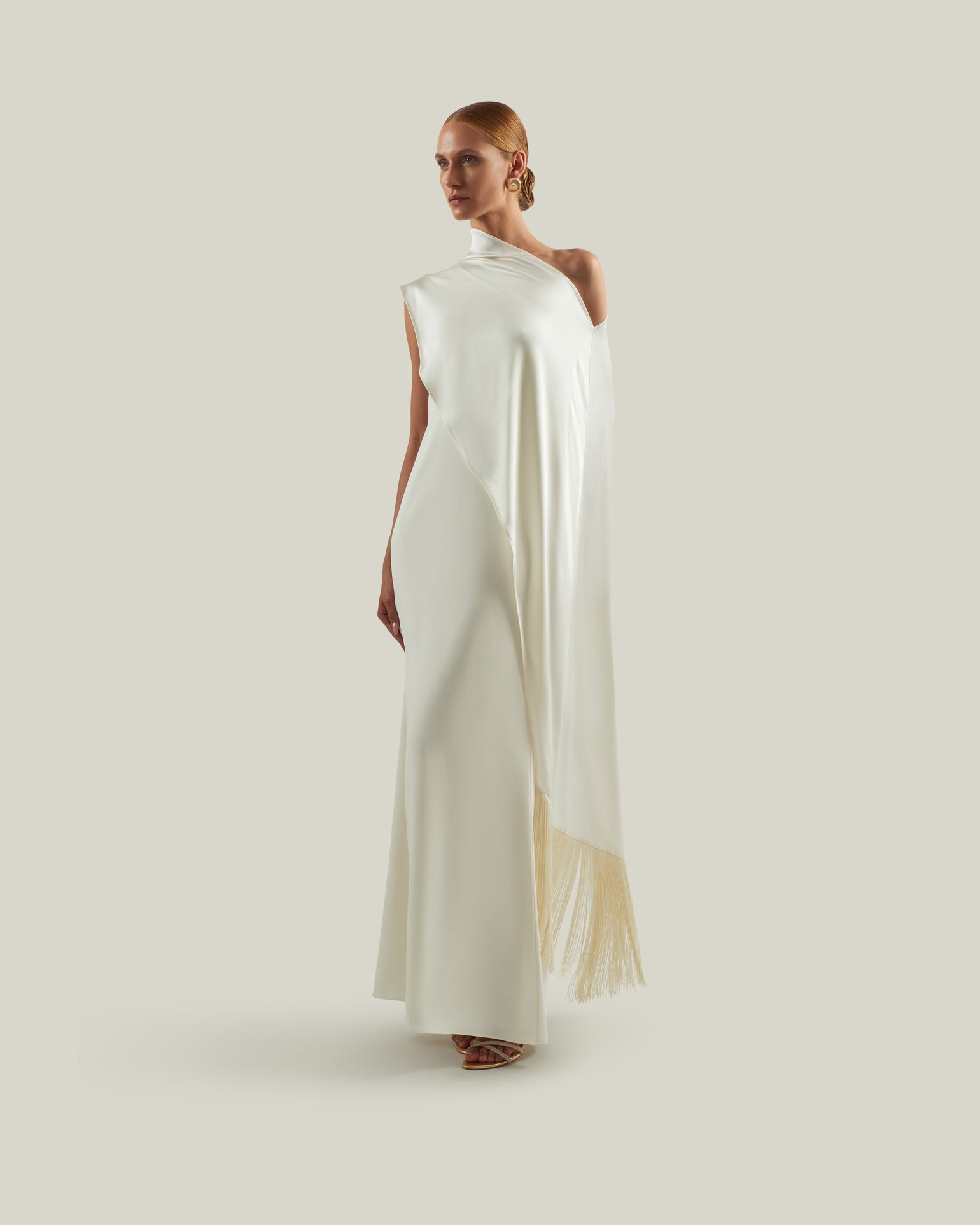 what shoes to wear with a chocolate brown dress TALLER MARMO | Berenson Dress in Ivory | Female